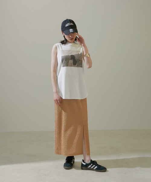 SALON adam et rope'（サロン アダム エ ロペ）の「【WEB限定】ラメナロースカート【洗える】（スカート・レディース・シルバー/ブラック/ゴールド・FREE）」の11枚目の写真