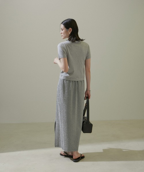 SALON adam et rope'（サロン アダム エ ロペ）の「【WEB限定】ラメナロースカート【洗える】（スカート・レディース・シルバー/ブラック/ゴールド・FREE）」の14枚目の写真
