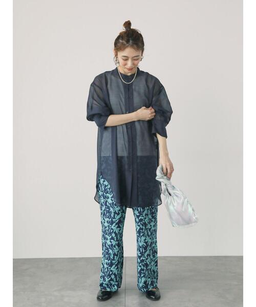 Lugnoncure（ルノンキュール）の「シアーバックシャンチュニック（シャツ/ブラウス・レディース・ベージュ/ネイビー/オフホワイト・F）」の15枚目の写真