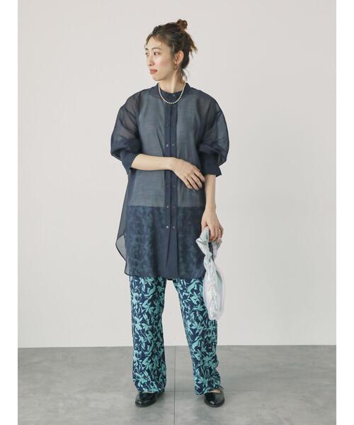 Lugnoncure（ルノンキュール）の「シアーバックシャンチュニック（シャツ/ブラウス・レディース・ベージュ/ネイビー/オフホワイト・F）」の17枚目の写真