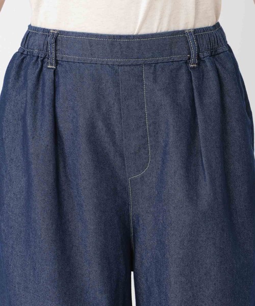 studio CLIP（スタディオクリップ）の「サマーデニムバギーパンツ[プチ・プラス・トールサイズあり]（デニムパンツ・レディース・インディゴブルー/ライトブルー/ホワイト・MEDIUM/LARGE/ﾌﾘｰ(L)/PF/TF）」の18枚目の写真