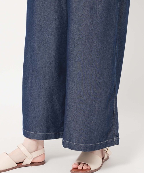 studio CLIP（スタディオクリップ）の「サマーデニムバギーパンツ[プチ・プラス・トールサイズあり]（デニムパンツ・レディース・インディゴブルー/ライトブルー/ホワイト・MEDIUM/LARGE/ﾌﾘｰ(L)/PF/TF）」の13枚目の写真