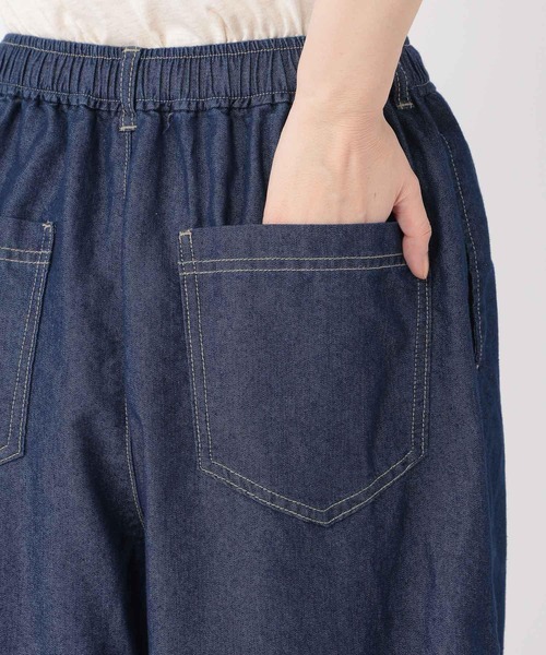 studio CLIP（スタディオクリップ）の「サマーデニムバギーパンツ[プチ・プラス・トールサイズあり]（デニムパンツ・レディース・インディゴブルー/ライトブルー/ホワイト・MEDIUM/LARGE/ﾌﾘｰ(L)/PF/TF）」の7枚目の写真
