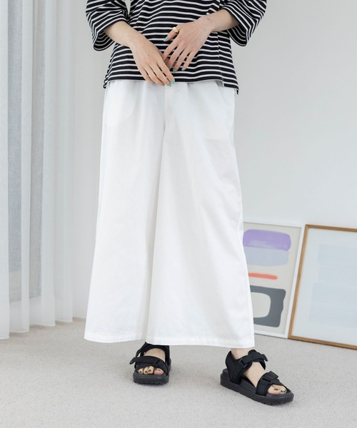 studio CLIP（スタディオクリップ）の「サマーデニムバギーパンツ[プチ・プラス・トールサイズあり]（デニムパンツ・レディース・インディゴブルー/ライトブルー/ホワイト・MEDIUM/LARGE/ﾌﾘｰ(L)/PF/TF）」の4枚目の写真