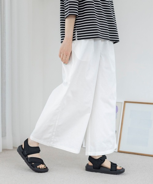 studio CLIP（スタディオクリップ）の「サマーデニムバギーパンツ[プチ・プラス・トールサイズあり]（デニムパンツ・レディース・インディゴブルー/ライトブルー/ホワイト・MEDIUM/LARGE/ﾌﾘｰ(L)/PF/TF）」の5枚目の写真