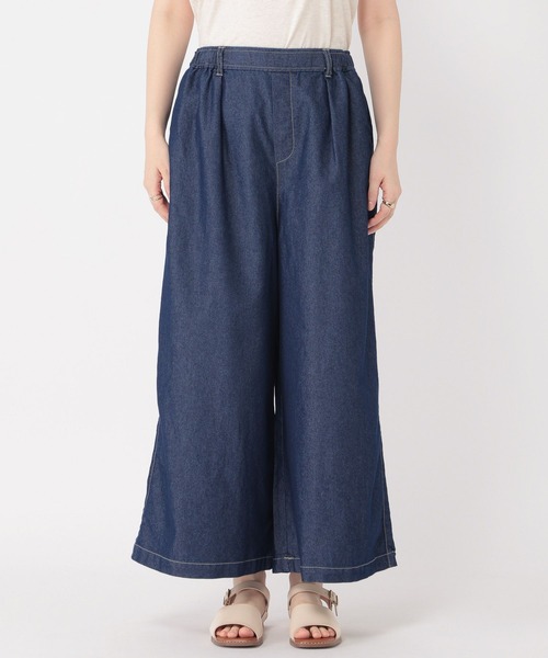 studio CLIP（スタディオクリップ）の「サマーデニムバギーパンツ[プチ・プラス・トールサイズあり]（デニムパンツ・レディース・インディゴブルー/ライトブルー/ホワイト・MEDIUM/LARGE/ﾌﾘｰ(L)/PF/TF）」の15枚目の写真