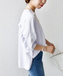 〈洗濯機可能〉バック フリル 半袖 Tシャツ