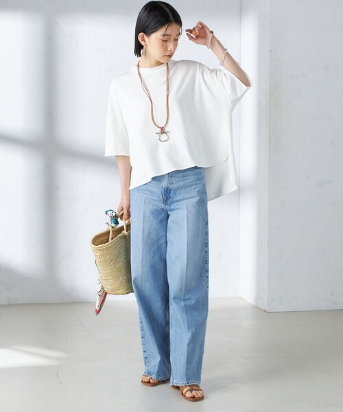 セール】〈洗濯機可能〉バック フリル 半袖 Tシャツ（Tシャツ
