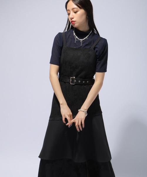 HARE（ハレ）の「ジャガードキリカエキャミワンピース(HARE)（ワンピース・レディース・グレー/ブラック・FREE）」の10枚目の写真