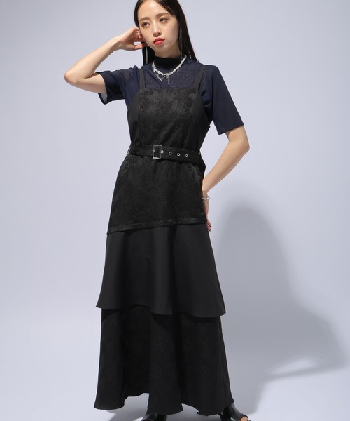 HARE（ハレ）の「ジャガードキリカエキャミワンピース(HARE)（ワンピース・レディース・グレー/ブラック・FREE）」の11枚目の写真