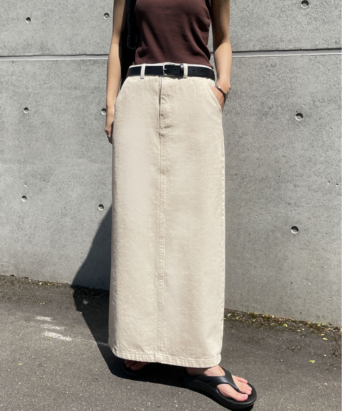Chillfar（チルファー）の「デニムロングスカート（デニムスカート・レディース・ネイビー/ホワイト/サックスブルー/ブラック・MEDIUM/LARGE）」の8枚目の写真