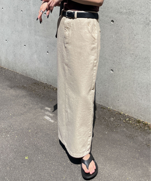 Chillfar（チルファー）の「デニムロングスカート（デニムスカート・レディース・ネイビー/ホワイト/サックスブルー/ブラック・MEDIUM/LARGE）」の10枚目の写真