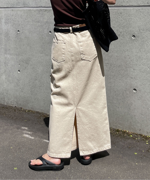 Chillfar（チルファー）の「デニムロングスカート（デニムスカート・レディース・ネイビー/ホワイト/サックスブルー/ブラック・MEDIUM/LARGE）」の12枚目の写真