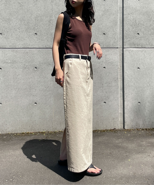 Chillfar（チルファー）の「デニムロングスカート（デニムスカート・レディース・ネイビー/ホワイト/サックスブルー/ブラック・MEDIUM/LARGE）」の13枚目の写真