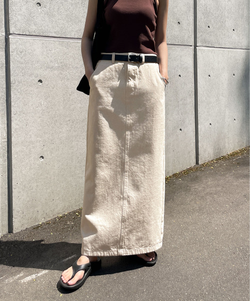 Chillfar（チルファー）の「デニムロングスカート（デニムスカート・レディース・ネイビー/ホワイト/サックスブルー/ブラック・MEDIUM/LARGE）」の17枚目の写真