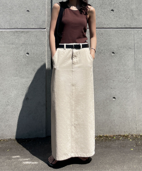 Chillfar（チルファー）の「デニムロングスカート（デニムスカート・レディース・ネイビー/ホワイト/サックスブルー/ブラック・MEDIUM/LARGE）」の9枚目の写真