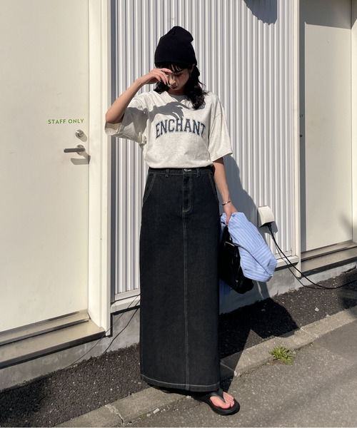 Chillfar（チルファー）の「デニムロングスカート（デニムスカート・レディース・ネイビー/ホワイト/サックスブルー/ブラック・MEDIUM/LARGE）」の21枚目の写真