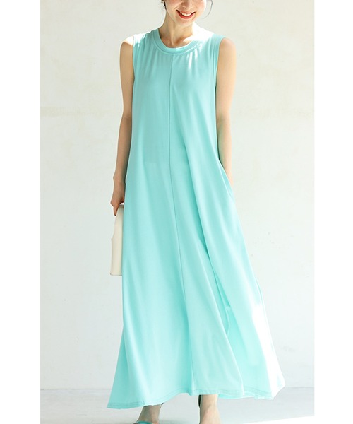 cawaii(カワイイ)の「「名脇役」 個性服を引き立てる カラーワンピース(ワンピース・レディース・ミント/ベージュ/パープル・FREE)」の2枚目の写真