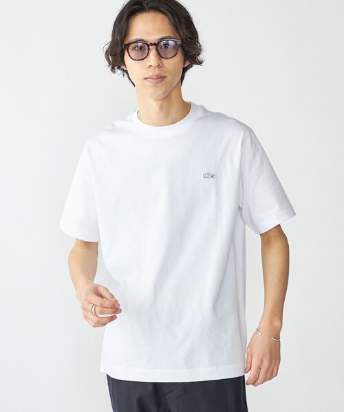 LACOSTE（ラコステ）の「LACOSTE: TH5582-99 アウトラインクロック クルーネック Tシャツ（Tシャツ/カットソー・メンズ・ホワイト/ブラック/ネイビー・3/4/5）」の6枚目の写真