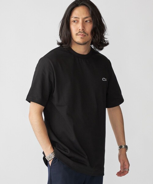 LACOSTE（ラコステ）の「LACOSTE: TH5582-99 アウトラインクロック クルーネック Tシャツ（Tシャツ/カットソー・メンズ・ホワイト/ブラック/ネイビー・3/4/5）」の4枚目の写真