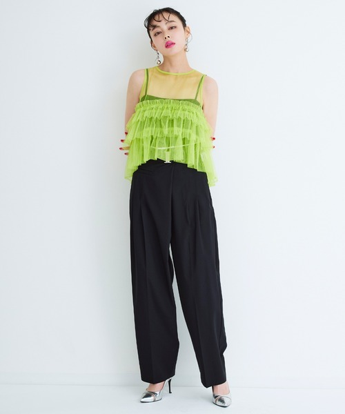 Narcissus（ナルシス）の「【MIDVEIN】チュールフリルベスト（ベスト・レディース・ブラック/ライム・FREE）」の15枚目の写真