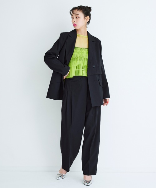 Narcissus（ナルシス）の「【MIDVEIN】チュールフリルベスト（ベスト・レディース・ブラック/ライム・FREE）」の11枚目の写真