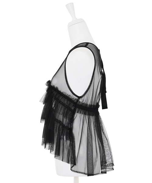 Narcissus（ナルシス）の「【MIDVEIN】チュールフリルベスト（ベスト・レディース・ブラック/ライム・FREE）」の13枚目の写真