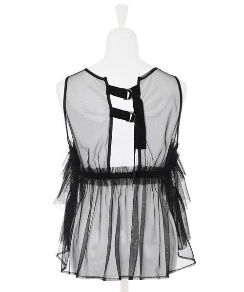 Narcissus（ナルシス）の「【MIDVEIN】チュールフリルベスト（ベスト・レディース・ブラック/ライム・FREE）」の4枚目の写真