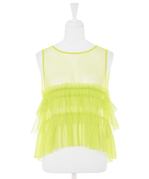 Narcissus（ナルシス）の「【MIDVEIN】チュールフリルベスト（ベスト・レディース・ブラック/ライム・FREE）」の5枚目の写真
