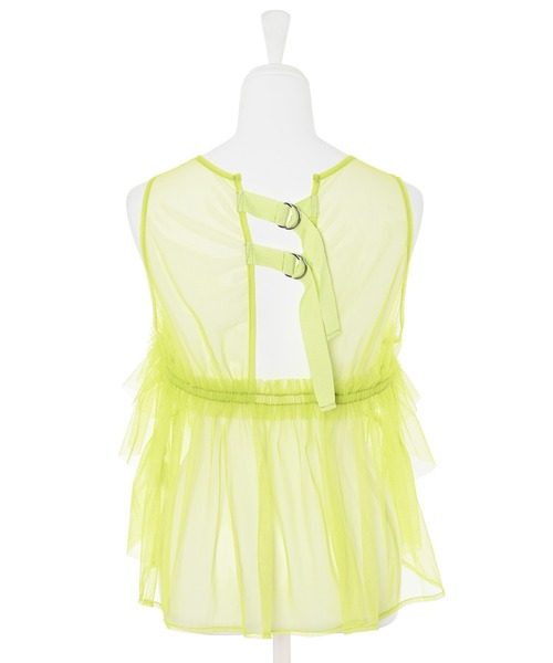 Narcissus（ナルシス）の「【MIDVEIN】チュールフリルベスト（ベスト・レディース・ブラック/ライム・FREE）」の6枚目の写真