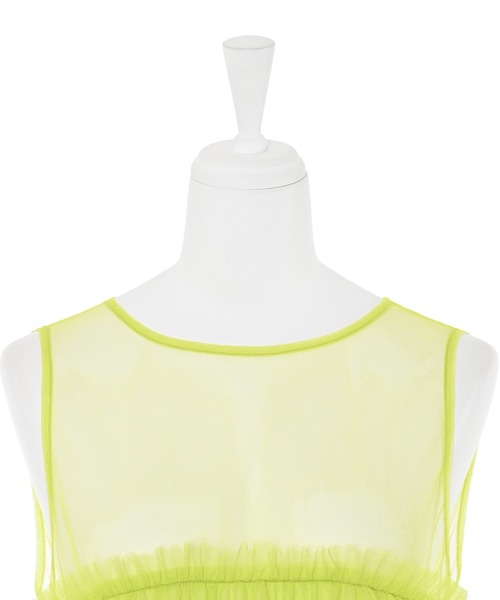 Narcissus（ナルシス）の「【MIDVEIN】チュールフリルベスト（ベスト・レディース・ブラック/ライム・FREE）」の7枚目の写真