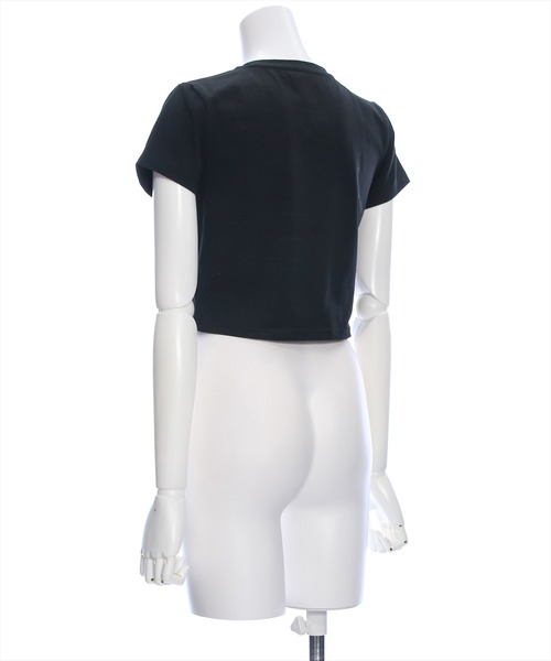 clear（クリア）の「ワンポイント刺繍チビTシャツ［半袖 ショート丈 クロップド丈］≪再入荷≫（Tシャツ/カットソー・レディース・オフホワイト/ピンク/イエロー/ブラック・F）」の7枚目の写真