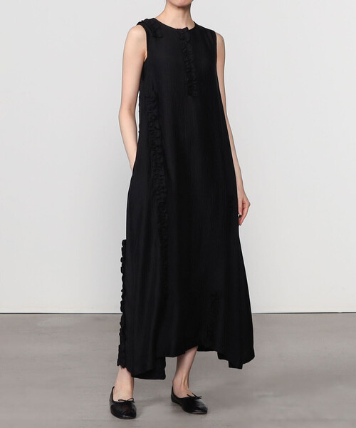 ビショップ購入　eunoia ロングワンピース　ノースリーブ　ブラック ビショップ購入 eunoia ロングワンピース ノースリーブ ブラック