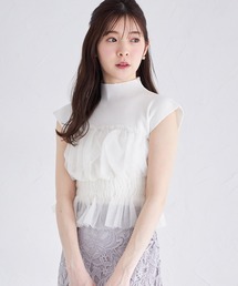 tocco closet | チュールドッキングボトルネックリブニットプルオーバー(Tシャツ/カットソー)