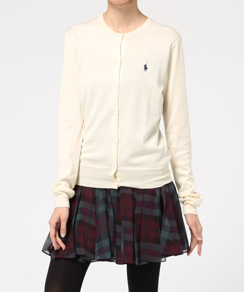 POLO RALPH LAUREN(ポロ ラルフ ローレン)の「コットン クルーネック カーディガン(カーディガン/ボレロ・レディース・クリーム/ネイビー/パープル/ライトグレー/ブラック/ピンク・X-SMALL/LARGE/X-LARGE/SMALL/MEDIUM)」の4枚目の写真