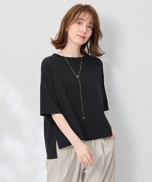 ANY(エニィ)の「フライスワイドTシャツ(Tシャツ/カットソー・レディース・アイボリー系1/アイボリー系/ダークブラウン系/ブラック系・F)」の17枚目の写真