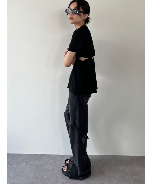 duei（デュイ）の「ベルトデザインデニム（デニムパンツ・レディース・ブラック・SMALL/FREE）」の6枚目の写真