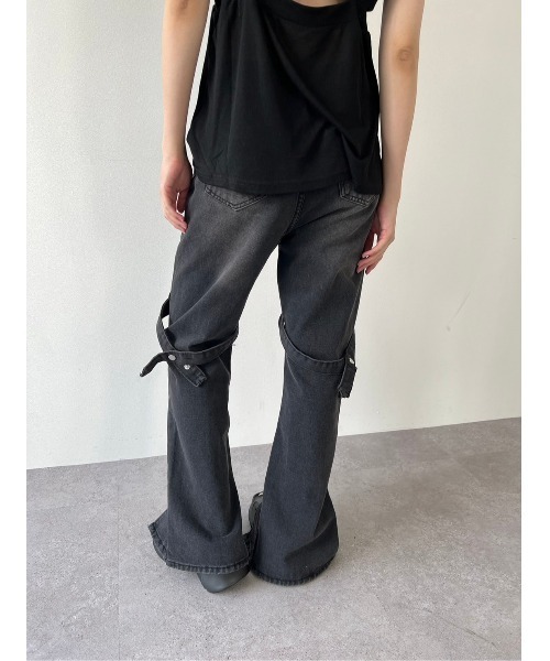 duei（デュイ）の「ベルトデザインデニム（デニムパンツ・レディース・ブラック・SMALL/FREE）」の7枚目の写真