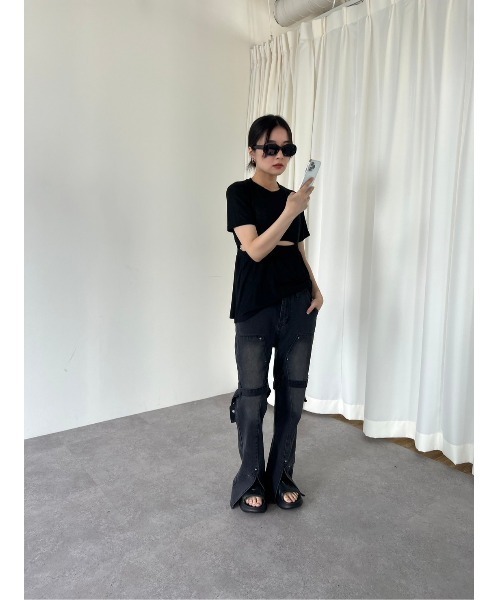 duei（デュイ）の「ベルトデザインデニム（デニムパンツ・レディース・ブラック・SMALL/FREE）」の10枚目の写真