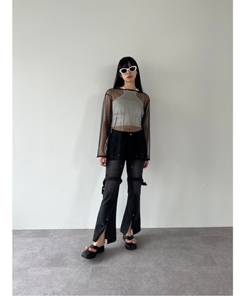 duei（デュイ）の「ベルトデザインデニム（デニムパンツ・レディース・ブラック・SMALL/FREE）」の11枚目の写真