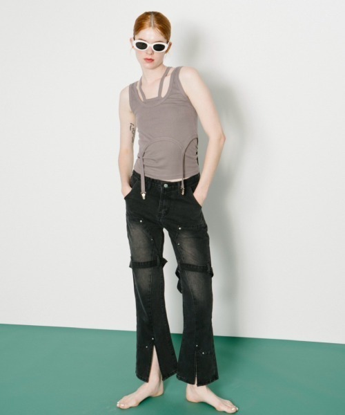 duei（デュイ）の「ベルトデザインデニム（デニムパンツ・レディース・ブラック・SMALL/FREE）」の14枚目の写真