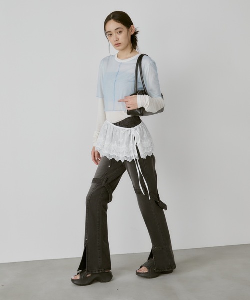 duei（デュイ）の「ベルトデザインデニム（デニムパンツ・レディース・ブラック・SMALL/FREE）」の12枚目の写真