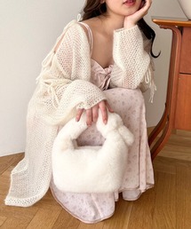 me &amp; me couture - ME COUTURE ミークチュール ハンド2wayニット リボン　ブルー ME COUTURE（ミークチュール）の「キッドモヘヤシアー2way