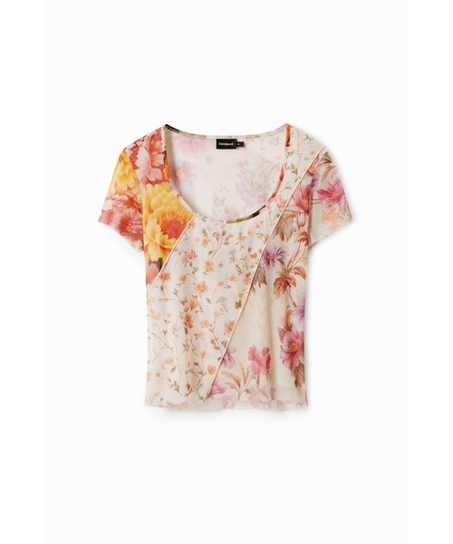 【デシグアル】花柄 チュールTシャツ Desigual 【デシグアル】花柄 チュールTシャツ : MAGASEEK