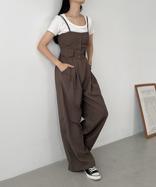 セール】コルセットデザインオールインワン（つなぎ/オールインワン