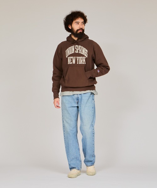 Champion(チャンピオン)の「【Champion/チャンピオン】メンズ リバースウィーブ(R) フーデッドスウェットシャツ(パーカー・メンズ・ブラック/オートミール/ダークブラウン/ダークグリーン系/ダークネイビー/シルバーグレー・X-LARGE/XX-LARGE/MEDIUM/LARGE)」の11枚目の写真