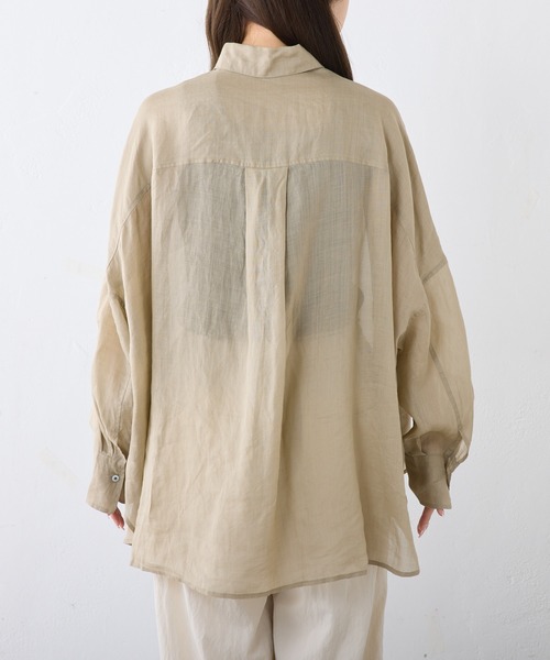 PUAL CE CIN（ピュアルセシン）の「【24AW】ラミーオーバーシャツ（シャツ/ブラウス・レディース・ブラウン/チャコールグレー/ベージュ系その他/サーモンピンク・FREE）」の18枚目の写真