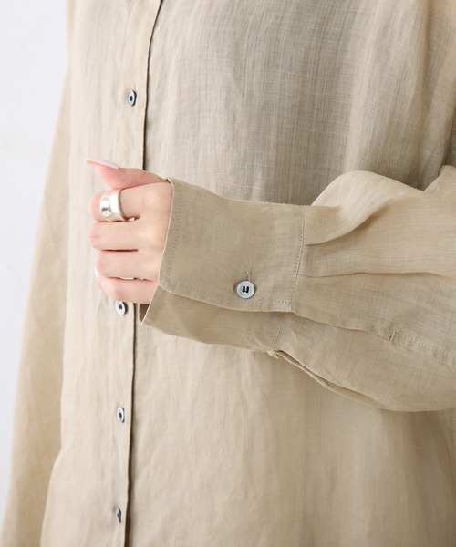 PUAL CE CIN（ピュアルセシン）の「【24AW】ラミーオーバーシャツ（シャツ/ブラウス・レディース・ブラウン/チャコールグレー/ベージュ系その他/サーモンピンク・FREE）」の20枚目の写真