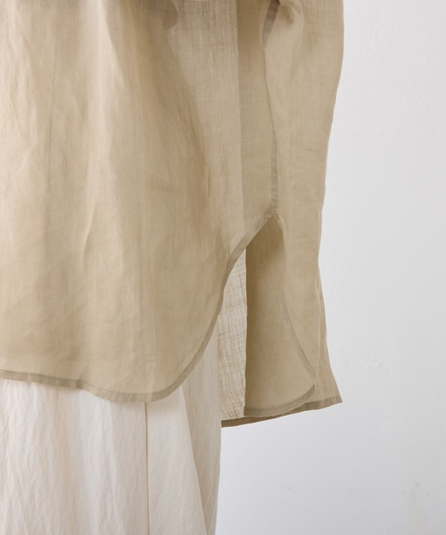 PUAL CE CIN（ピュアルセシン）の「【24AW】ラミーオーバーシャツ（シャツ/ブラウス・レディース・ブラウン/チャコールグレー/ベージュ系その他/サーモンピンク・FREE）」の21枚目の写真