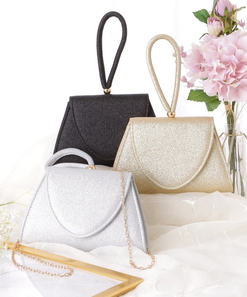 Lace Ladies(レースレディース)の「ループ ハンドル コンパクト ラメ フラップ バッグ(クラッチバッグ・レディース・シルバー/ブラック/ゴールド・FREE)」の5枚目の写真